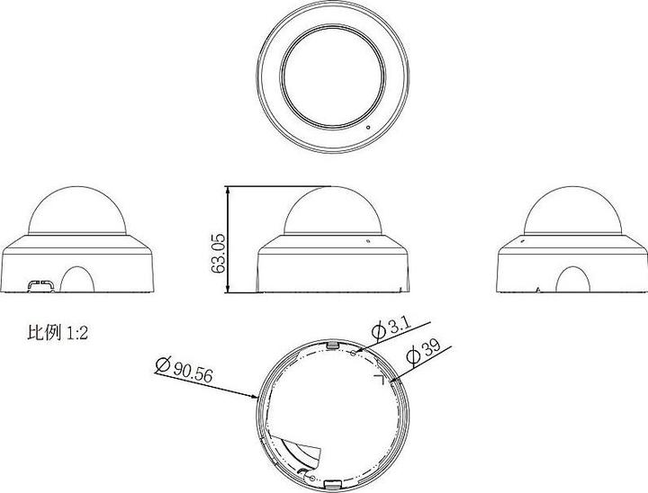 Produktbild Vivotek FD9186-H Mini-Dome Kamera 5 MP, 110°, IR-LED 30m