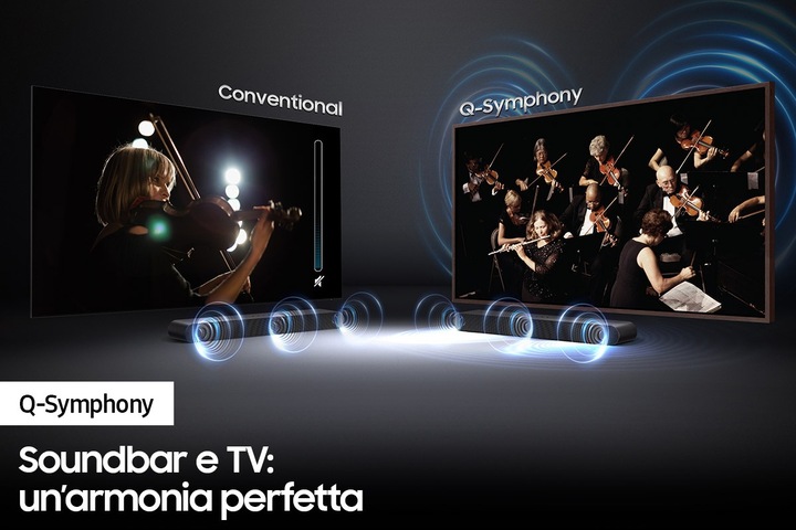 Immagine prodotto Samsung Soundbar HW-S50B/ZF 3 canali 140W 2022, suono bilanciato e uniforme, music mode, tap sound (140 W, 3.0 canali)