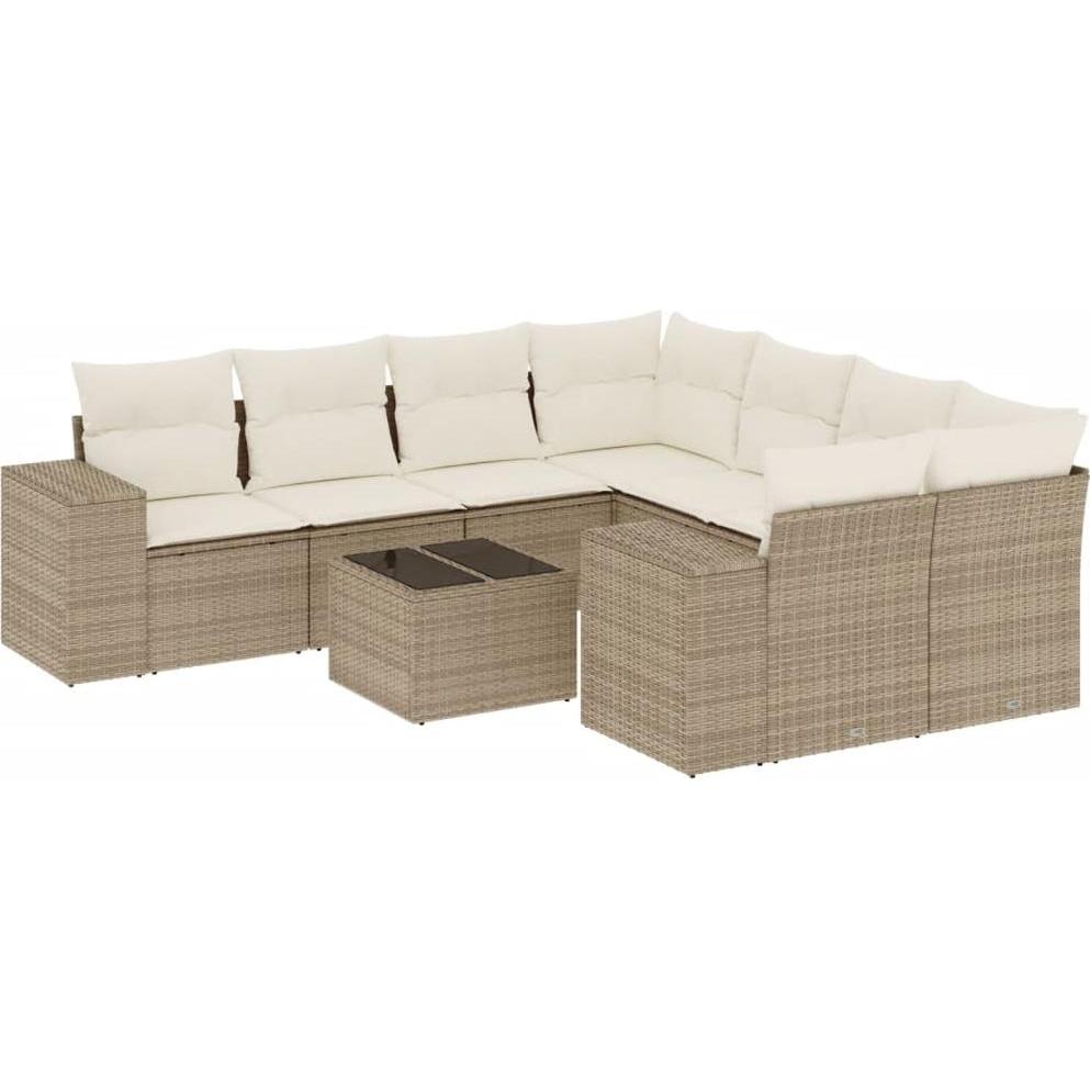 VidaXL, Gartenlounge, 10-tlg. Garten-Lounge-Set mit Kissen