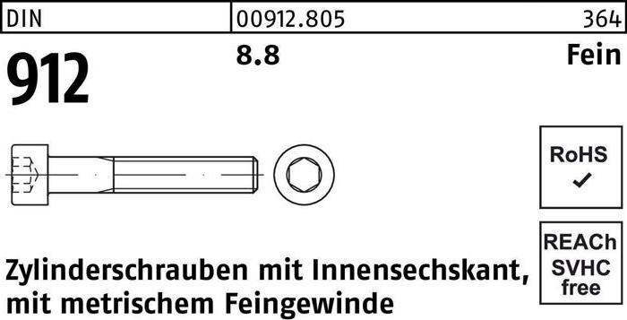 Actual product image Cheese head screw DIN 912 with hexagon socket M 10 x1,25x 20 8.8 (200 Screws per piece)