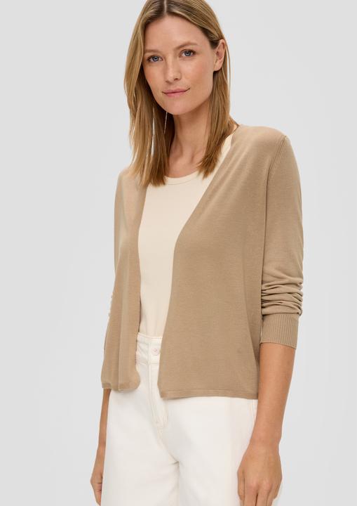 Produktbild s.Oliver Strickjacke Strickjacke aus Viskose-Stretch mit Rippbündchen (46)