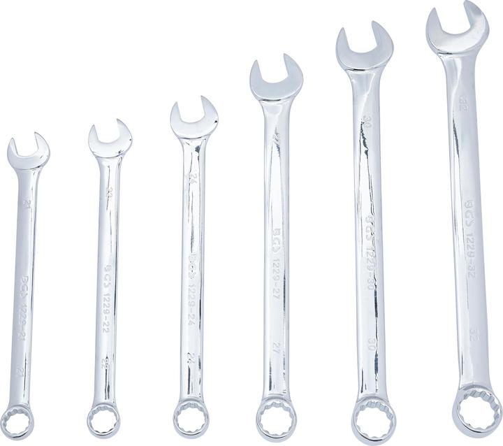 Produktbild BGS Maul-Ringschlüssel-Satz extra lang SW 21 - 32 mm 6-tlg. (32 mm, 24 mm, 22 mm, 21 mm, 27 mm, 30 mm)