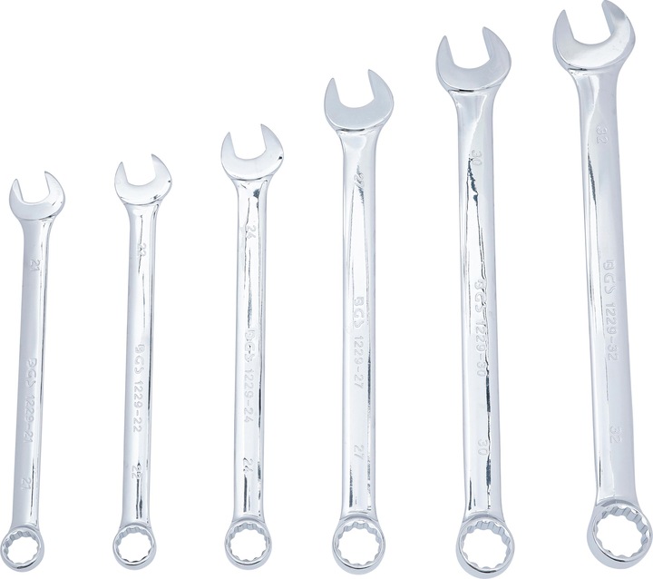 Produktbild BGS Maul-Ringschlüssel-Satz extra lang SW 21 - 32 mm 6-tlg. (32 mm, 24 mm, 22 mm, 23 mm, 21 mm, 27 mm, 31 mm, 26 mm, 30 mm, 28 mm, 29 mm, 25 mm)
