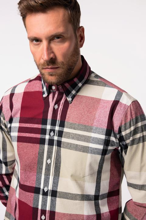 Produktbild JP1880 Karo-Flanellhemd, Langarm, Buttondown-Kragen, Modern Fit (4XL)