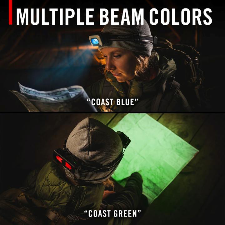 Actual product image Coast RL35R Rechargeable headlamp with voice control 1000 lumen (1100 lm)