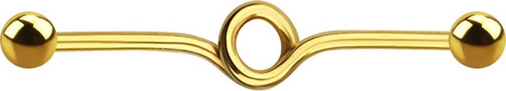 Image du produit Star Piercing Barbell plaqué or noeud avec deux boules (sans laiton, Acier chirurgical 316L)