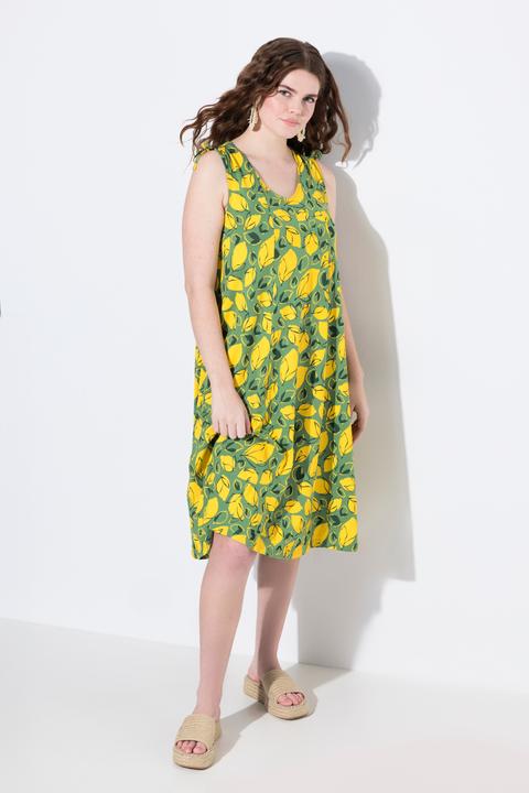 Actual product image Ulla Popken Eco Cotton Lemon Print Midi Dress (42, 44)