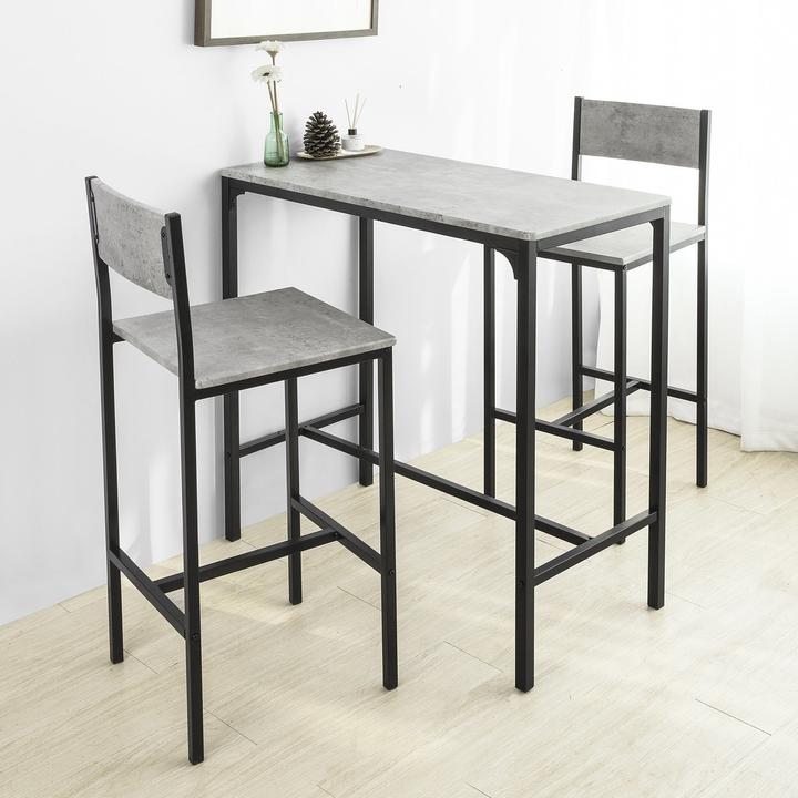 Image du produit SoBuy Table de bar avec 2 tabourets (89 x 45 x 87 cm)