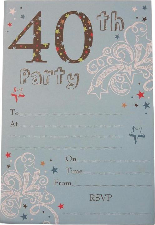Immagine prodotto Generic Inviti per il 40° compleanno (confezione da 20) (20 pz.)
