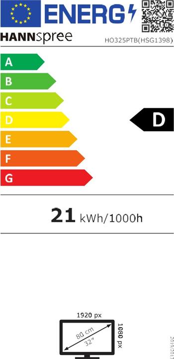 Energy Label Hannspree HO 325 PTB (1920 x 1080 pixels, 31.50")