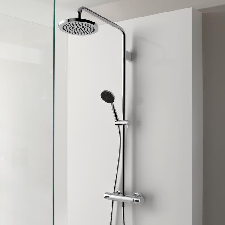 Produktbild Dornbracht Showerpipe mit Brause-Thermostat, ohne Handbrause, Ausladung Standbrause 450 mm, Kopfbrau