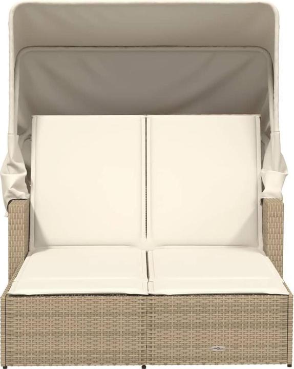 Actual product image VidaXL Double sun lounger with roof and cushions (114 cm)