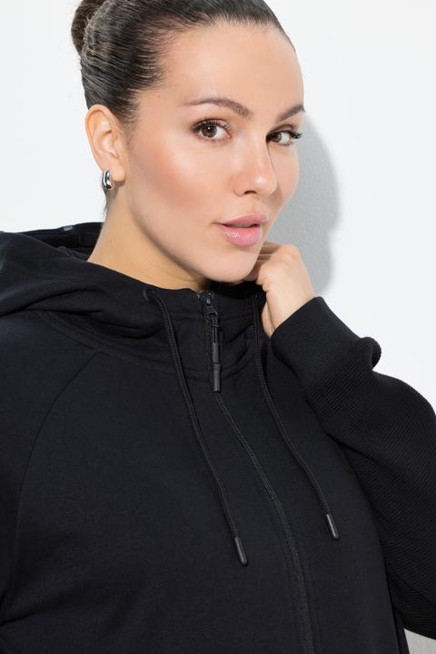 Actual product image Ulla Popken Sweatjacke, Reflektor-Bänder, Kapuze, halb Ottoman (54)