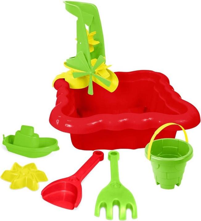 Wader Sandkasten mit Zubehör rot