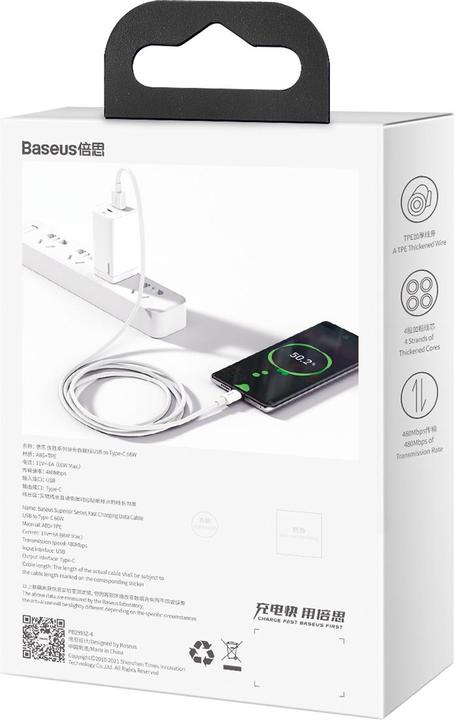 Actual product image Baseus USB A – USB C (2 m, USB 2.0, 66 W)