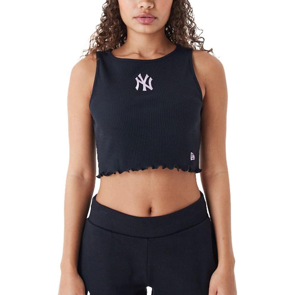 New Era, Damen, Shirt, Ladies Cropped Tank Top New York Yankees - M, Schwarz, (M)