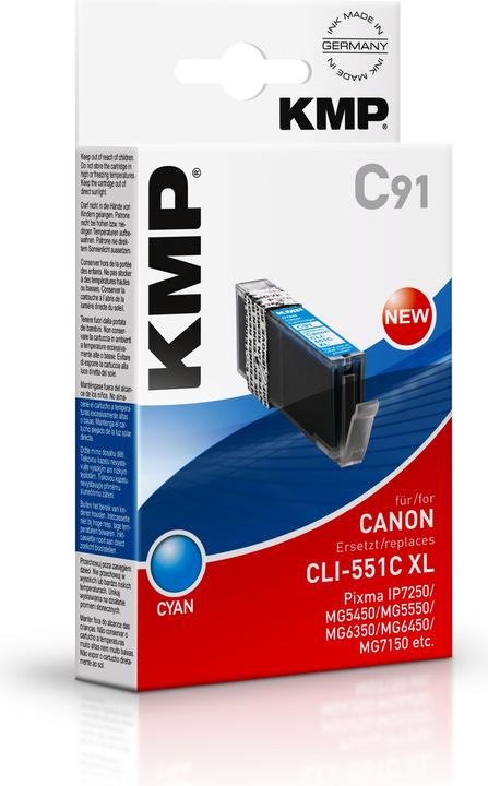 Produktbild KMP C91 Tintenpatrone komp. mit Canon CLI-551 C XL (C)