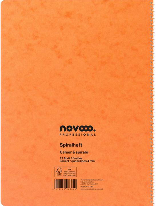 Produktbild Novooo Spiralheft assortiert (A4, Kariert, Weicher Einband)