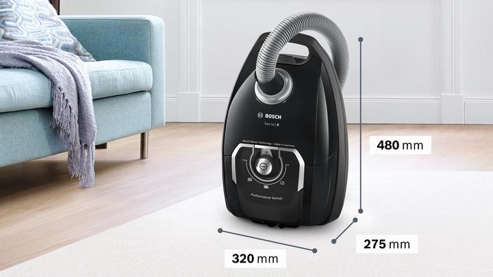 Produktbild Bosch Hausgeräte BGL8BA3S Serie 8 - Stofzuiger met zak - Zwart (BGL8BA3S)