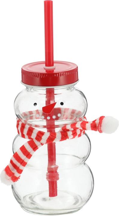 Produktbild Novaliv Tasse Glühwein 260 ml Personalisierte Weihnachtstasse mit Trinkhalm - Schneemann als Glühwei (260 ml, 1 x)