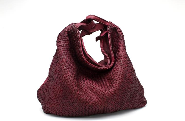 Only-Bags.Store Borsa in pelle, borsa a tracolla in morbida pelle intrecciata, zaino in pelle convertibile