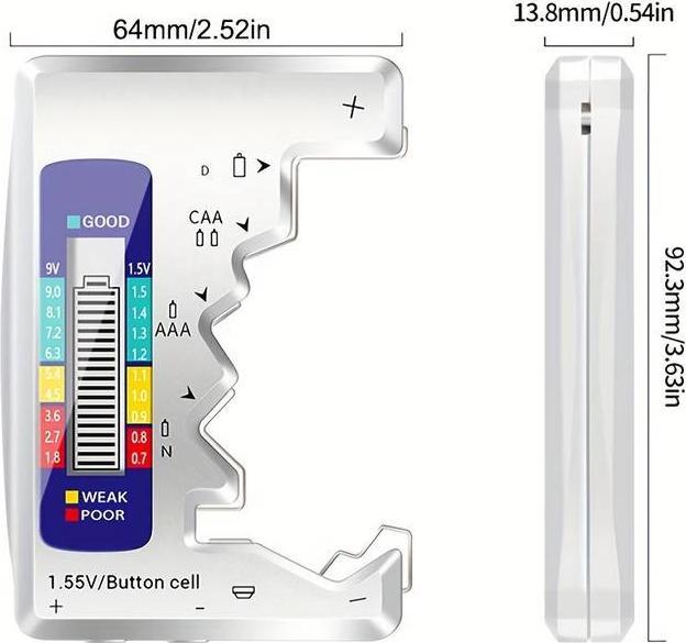 Produktbild PhoneLook Intelligenter universal Batterien Tester mit integrierter LED Anzeige der Batterieladung