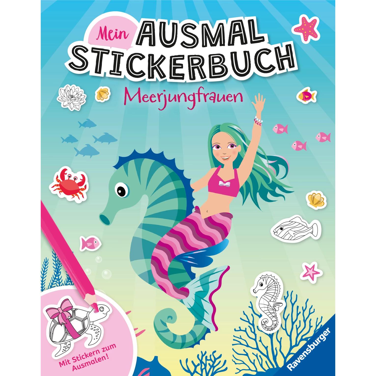 Ravensburger, Sticker, Il mio libro di adesivi da colorare: sirene