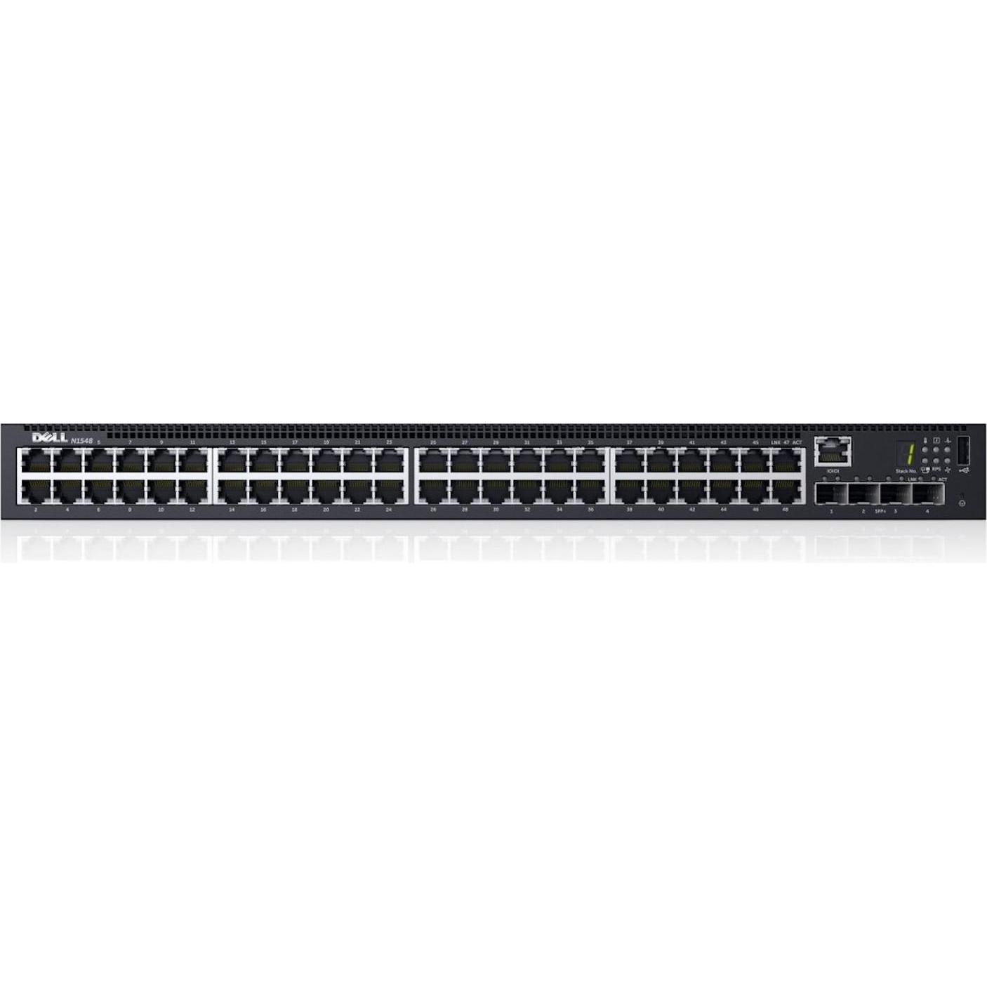 Dell Networking N1548 48 Port mngd Switch (52 Ports), Netzwerk Switch, Schwarz
