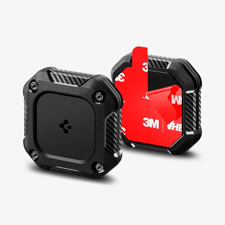 Actual product image Spigen - Tough Armor Holder - Apple AirTag 1 / 2, Waterproof IPX8, 3M Adhesive - Black
