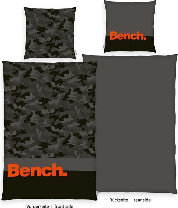 Herding Klaus GmbH Bettwäschegarnitur Bench Camouflage Anthrazit (Duvetbezug, 160 x 210 cm)