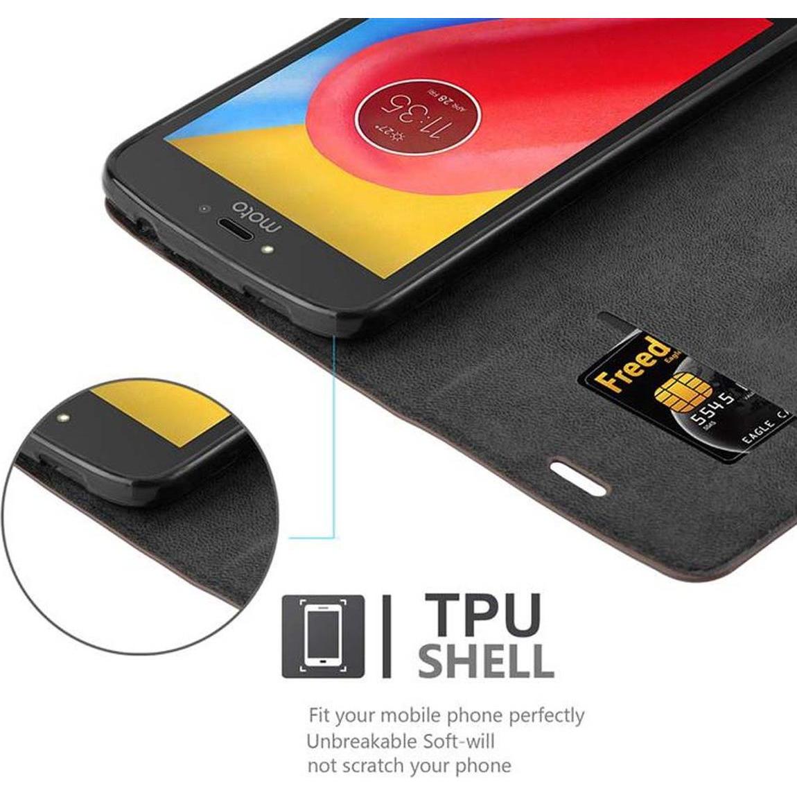 Thumbnail - Cadorabo Book Invisible Magnet Cover (Motorola Moto C), Smartphone Hülle, Braun