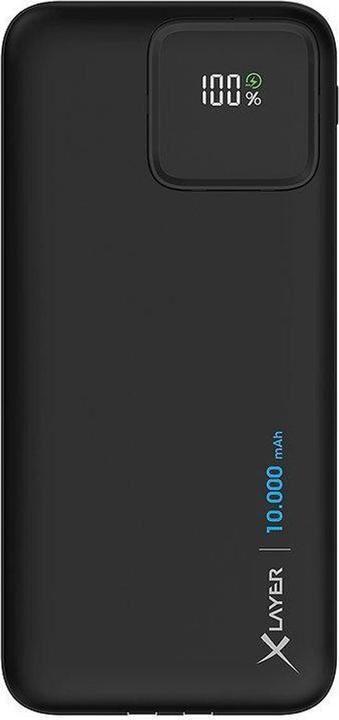 Actual product image Xlayer Powerbank 10,000 mAh with two integrated cables PD 20W Black (10000 mAh, 20 W, 37 Wh)