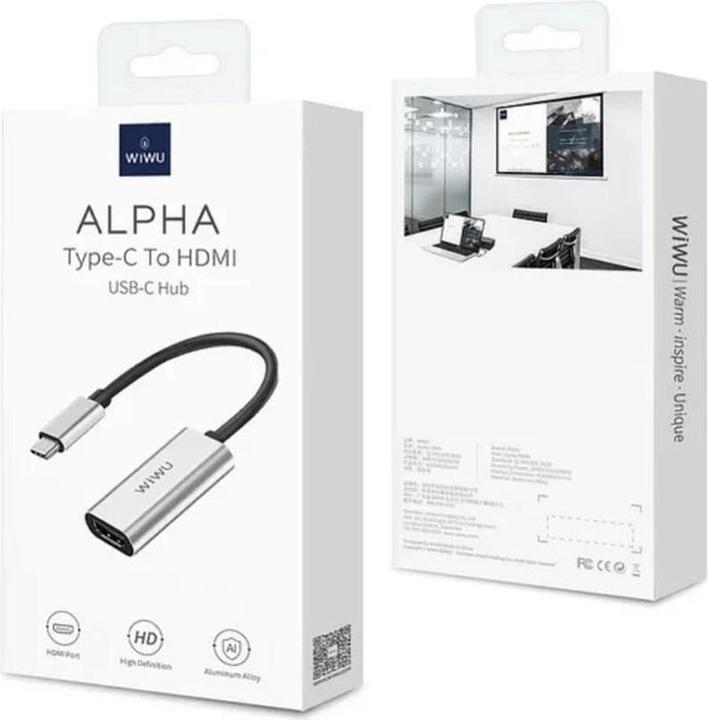 Actual product image Wiwu Converter - Legend series adapter Wi-C049 USB C to HDMI - black (USB-C)