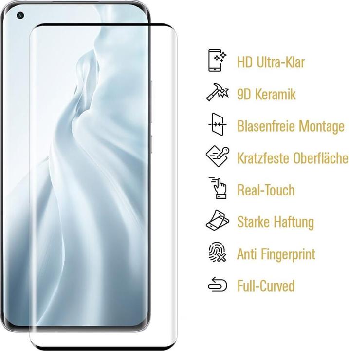 Produktbild Protectorking 2x Ceramic-Glass Full Cover HD Klar (2 Stück, Xiaomi Mi 11 Pro)