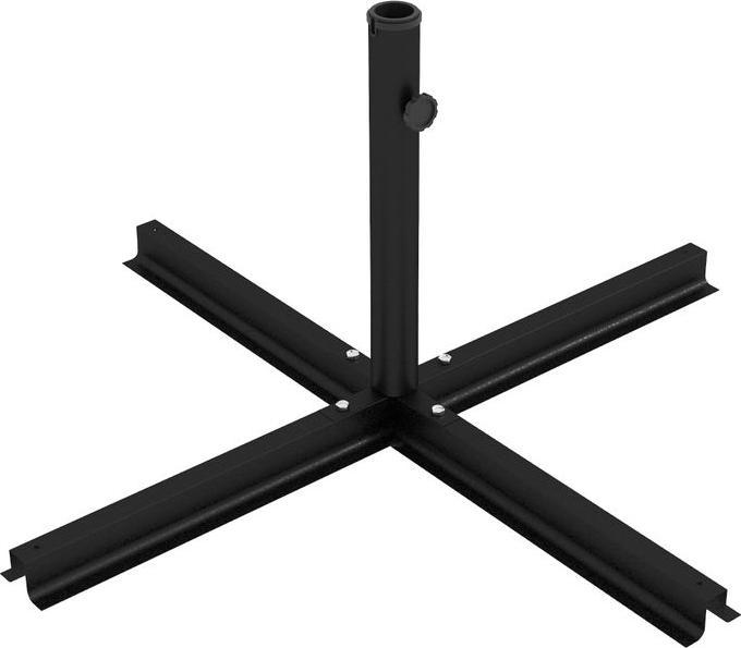 Immagine prodotto Swisshandel24 Supporto a croce 4 kg Ø38 a 48 mm, per ombrellone a sbalzo, metallo, nero 100 x 100 x 75 cm