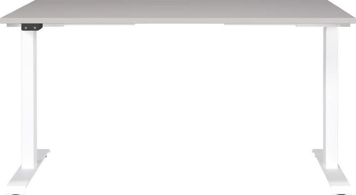 Actual product image Germania JET height-adjustable desk cashmere rectangular, T-leg frame white 140.0 x 80.0 cm (140 x 72 cm)