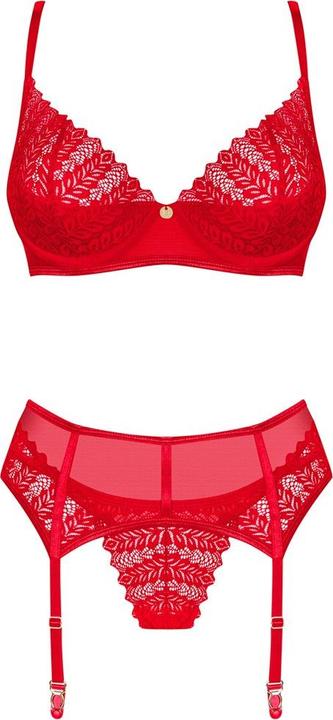 Productafbeelding Obsessive Ingridia 3teiliges Set Rot (M, L)