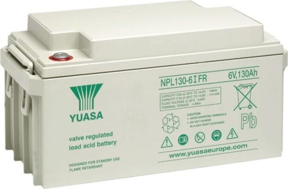 Actual product image Yuasa NPL130-6IFR Lead battery with M6 screw connection 6V, 130000mAh (6 V, 130 Ah)