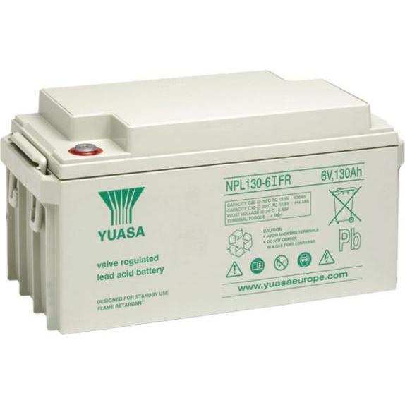 Yuasa, Fahrzeugbatterie, NPL130-6IFR Blei Akku mit M6 Schraubanschluss 6V, 130000mAh (6 V, 130 Ah)