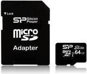 Immagine prodotto Silicon Power Elite UHS-I 64GB microSDXC Ad. SP064GBSTHBU1V10SP (64 GB, microSDXC, U1, UHS-I)
