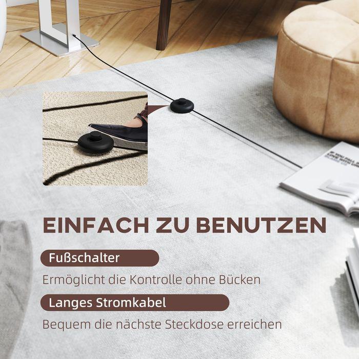 Immagine prodotto Swisshandel24 Moderne Stehlampe, 3 Modi, Fussschalter, verstellbare Helligkeit, Leinenoptik, Weiss