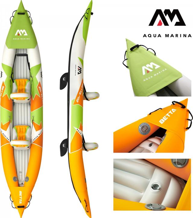 Produktbild Aqua Marina Kajak 412x83 cm für 2 Personen mit Luftsitz verstellbarer Lehne Transporttasche Reparatu (2 Pers.)