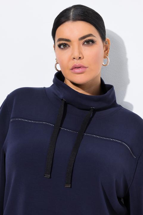 Produktbild Ulla Popken Sweatshirt, Ziersteine, Classic, Stehkragen, 3/4-Arm (62)