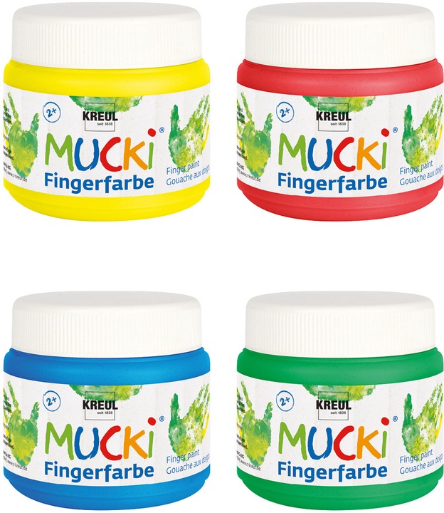 Produktbild Kreul Fingerfarben (Gelb, Rot, Blau, Grün, 150 ml)