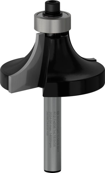 Produktbild Bosch Professional Zubehör Abrundfräser, 6 mm, R1 12,7 mm, D 38,1 mm, L 18,6 mm, G 60 mm