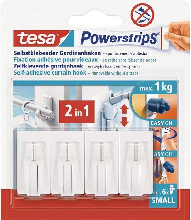 Actual product image tesa 3x Powerstrips Gardinenhaken 12 Haken