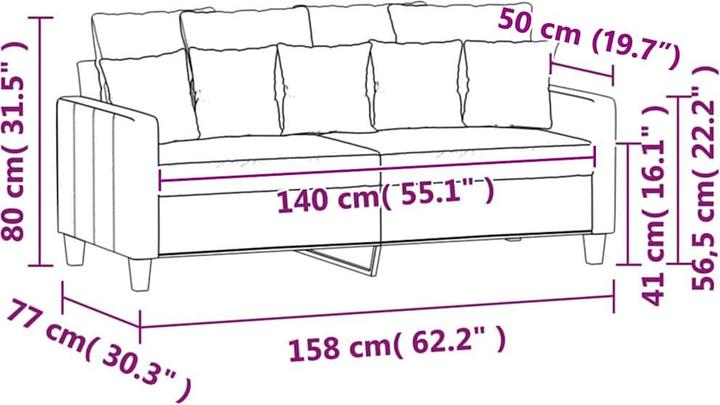 Actual product image vidaXL 2-Sitzer-Sofa (2 person sofa)