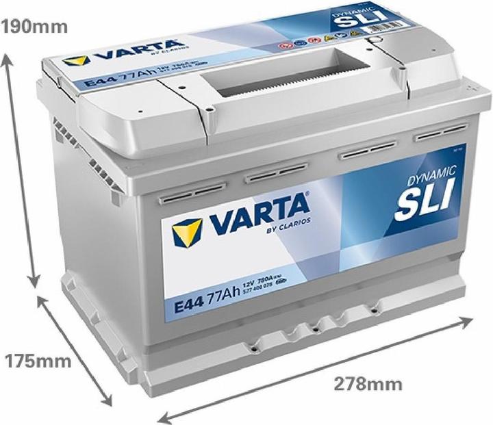 Varta Accumulatore 12V 77Ah/780A (P+ standard) 278x175x190 B13 (rozruchowy) (12 V, 77 Ah, 780 A)