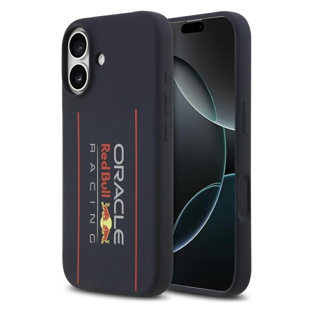 Red Bull Silicone Oversize Vertical Logo MagSafe Case For IPhone 17 Navy Blue (Apple IPhone 17), Smartphone Hülle, Blau