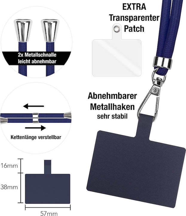 Productafbeelding Nalia Universele mobiele telefoonketting met pad